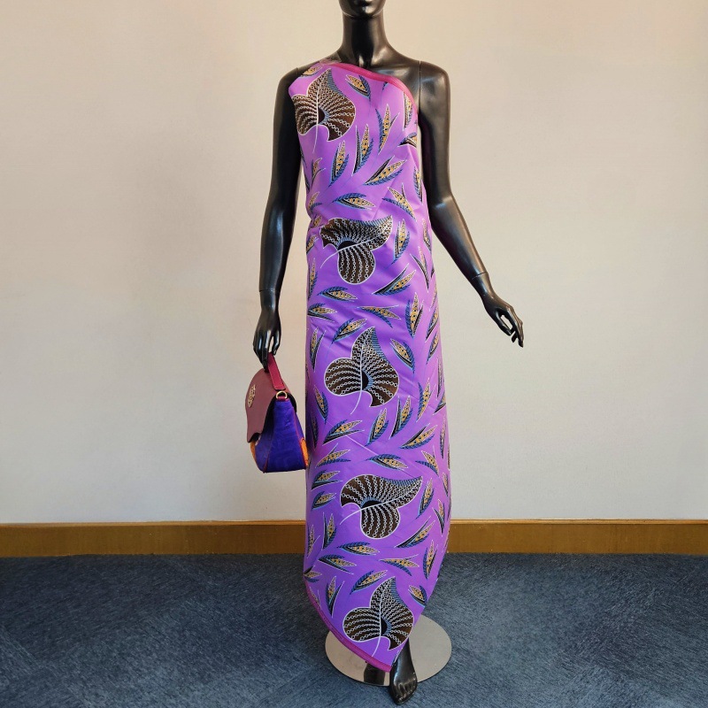 46Inch * 6Yards Purple African - Sewing Batik Fabric recension och pris