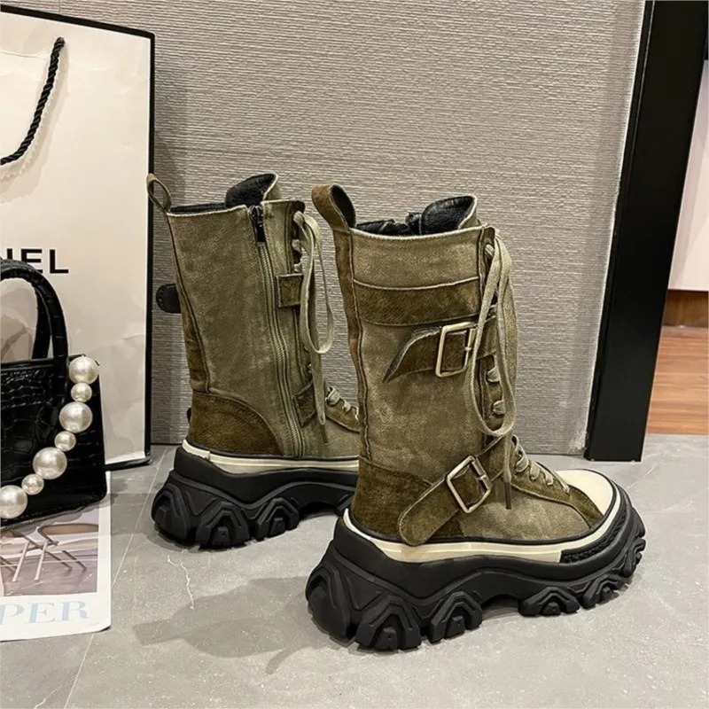 Thick Platform Women Boots Vin - Sewing Latex recension och pris